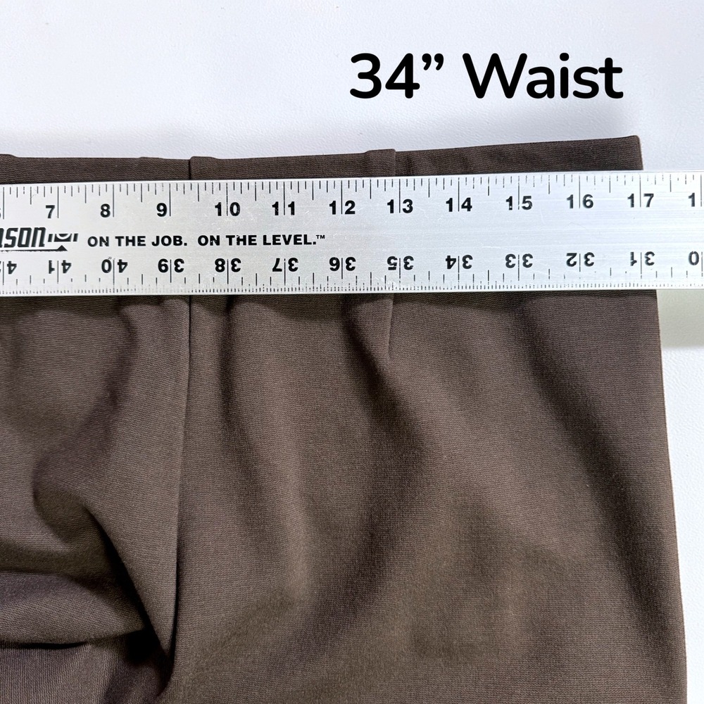 Chicos Brown Pull On Straight Leg Tummy Control Pants Size 1 US 8 High Rise - Picture 6 of 9